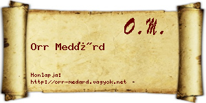 Orr Medárd névjegykártya